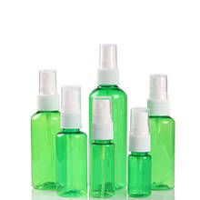 Bomba spray de plástico verde vazio, frasco de amostra de líquido, recarregável, atomizador de névoa fina, recipiente cosmético, 100 peças * 10/20/30/50/60/100ml 2024 - compre barato
