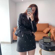 Woman Coats Natural Leather 2020 Female Motorcycle Jackets Real Sheepskin LeatherJackets Water Brick Decoration 2024 - buy cheap