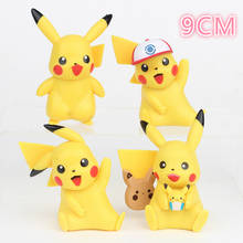 Figuras de acción de Pokémon Pikachu, set de 4 unids/set de figuras de acción de Pikachu de 9CM, Mini Pikachu, regalos de navidad 2024 - compra barato