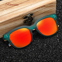 Óculos de sol de madeira listrada, óculos da moda masculino, 2020, polarizado, uv400, verde, feminino, óculos de sol de madeira, óculos quadrados 2024 - compre barato