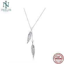 INALIS Geometric Double Leaves Pendant Necklaces For Women  Copper Female Link Chain Necklace Anniversary Fashion Jewelry Best 2024 - buy cheap