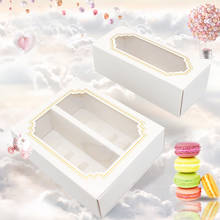 30pcs Macarons Box With PVC Window White Kraft Paper Gift Packaging Box Birthday Wedding Cake Boxes For Guests 2024 - buy cheap