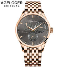 AGELOCER Mechanical Watches Rose Gold 316L Steel Power Reserve Multifunctional Brand Luxury Automatic Watch saat 4103D9 2024 - buy cheap