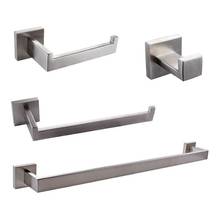 Bathroom Hardware Set Brushed Steel Robe Hook Towel Rail Bar Shelf Tissue Paper Holder Toothbrush Holder Bathroom Accessories 2024 - buy cheap