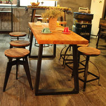 IKayaa-silla giratoria superior de madera de pino Natural, taburete de Bar de estilo Industrial, altura ajustable, para comedor y cocina 2024 - compra barato