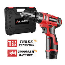 AOBEN 2000Mah Cordless Drill 12V Impact Screwdriver Home DIY Electric Mini Drill Wireless Powerful Screwdrivers 25+1 Torque 2024 - buy cheap