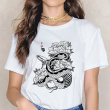 Camiseta de verano con estampado de dragón para mujer, Top Vintage, Camiseta básica de algodón de estilo chino, camiseta de manga corta de Color de contraste 2024 - compra barato