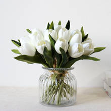 10 pçs flores artificiais tulipas amarelas decoração de casamento casa sala festa sala estar decoração flores falsas presentes em março 8 2024 - compre barato