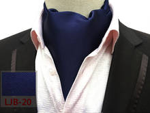 Роскошный мужской галстук Ascot, однотонный темно-синий высококачественный мягкий Атласный Галстук для мужчин 2024 - купить недорого