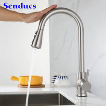 Senducs Touch Kitchen Faucets Stainless Steel Hot Cold Kitchen Mixer Tap with Pull Our Sprayer Sensor Touch Kitchen Mixer Faucet 2024 - buy cheap