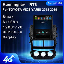 Rádio automotivo com tela de 9.7 polegadas e android 10.1, reprodutor multimídia de vídeo, navegação gps, rds, para toyota vios yaris 2018 2019 2024 - compre barato