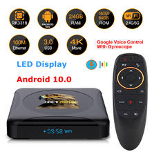 Dispositivo de TV inteligente HK1 RBOX R1 MINI, decodificador con Android 10,0, Rockchip RK3318, 4GB, 64GB, WIFI Dual 2,4G y 5G, BT4.0, 4K, Youtube, 3D, H.265, reproductor multimedia HDR 2024 - compra barato