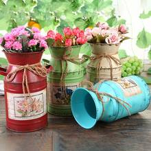 Florero de hierro para decoración del hogar, cesta de flores Vintage, artesanía nórdica, envío directo, 1 ud. 2024 - compra barato
