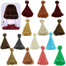 Peruca de boneca, 1 peça, 15*100cm, cor pura, cabelo liso, encaracolado, acessórios diy para bjd, para blythe 1/3, 1/4, 1/6 2024 - compre barato