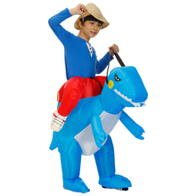 Fantasia inflável infantil de dinossauro t-rex, fantasia de halloween, cosplay, animal engraçado, mascote, festa, dramatização 2024 - compre barato