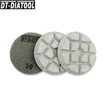 Tabletes para polimento de concreto, disco profissional com 3 peças com resina de diamante para reparo de pisos de concreto, diâmetro 80mm/3" 2024 - compre barato