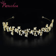 Diademas de circonia cúbica para mujer, tocados de novia, accesorios para el cabello de boda, RE4127 2024 - compra barato