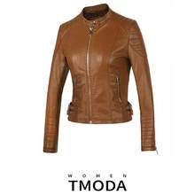 TMODA 2021 Autumn Winter Women Faux Leather Jackets and Coats Lady Pu Motorcycle Brown Zipper Coat Streetwear Biker Outerwear 2024 - buy cheap
