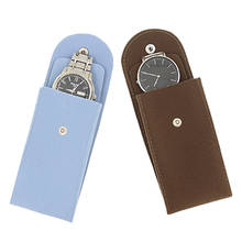 Caja de reloj de cuero de gamuza marrón y azul, protección de colección, caja de exhibición de reloj de pulsera para accesorios de reloj 2024 - compra barato
