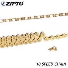 ZTTO MTB Bicycle 10 Speed Golden Chain MTB Road Bicycle 10S Gold L/SL/SLR Link Compatible With Any 10 speed groupset 10v 116L 2024 - buy cheap