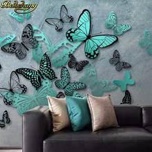Beibehand-papel de parede com flores e borboletas, personalizado, para sala de estar, plano de fundo, tv, foto 3d, mural, decoração para casa 2024 - compre barato