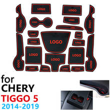 Anti-Slip Rubber Cup Cushion Door Groove Mat for Chery Tiggo 5 Grand Tiggo5  2014~2019 Accessories Car Stickers mat for phone 2024 - buy cheap
