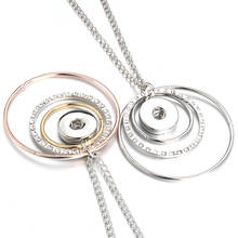 New Crystal Circle Snap Button Necklace Fit DIY 18mm Metal Snaps Buttons Necklace for Women Snap Jewelry 2024 - buy cheap