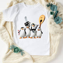 Camiseta con estampado de dibujos animados de pingüino para niños, ropa divertida de moda de verano, camiseta de estética, camisetas blancas 2024 - compra barato