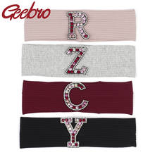 Women Multi-color Rhinestones letter Cotton Ribbed headbands 2020 Summer Casual Fashion hairbands ladies Girls hair Accessories 2024 - buy cheap