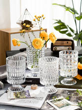 Скандинавская роскошная хрустальная стеклянная ваза, прозрачная ваза для цветов, Классическая американская Цветочная композиция, украшение для дома 2024 - купить недорого