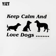 YJZT 18CM×9.5CM Funny Keep Calm And Love Dogs Vinyl Car Sticker Decal Black/Silver 8C-0534 2024 - buy cheap