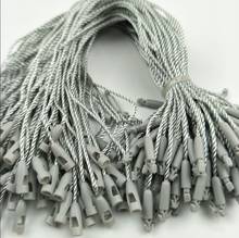 Grey 500pcs/bag Garment Tags Hang String plastic Snap Lock Loop Fastener Hook Ties tablets Accessories 2024 - buy cheap