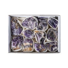 Piedras naturales de amatista, cheurón, cristal de cuarzo púrpura, Mineral crudo, colección de piedras preciosas, decoración del hogar, 1 caja 2024 - compra barato