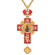 Newest Gold Color Pectoral Cross Russian Greece Religious Icon Byzantine Art and Orthodox Tradition Holy Cross Chain 2024 - buy cheap
