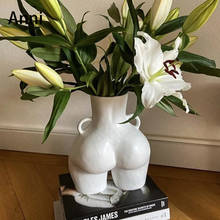Креативная керамическая ваза для боди-арта, европейская Современная большая фарфоровая поделка, журнальный столик, настольные цветы, вазы, украшение для гостиной 2024 - купить недорого