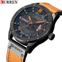 Curren-Reloj de pulsera de cuero de moda para hombre, cronógrafo deportivo de cuarzo, resistente al agua, con fecha, 8301 2024 - compra barato