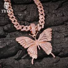 TBTK-Colgante de mariposa con forma de Animal, collar de cadena de cuerda Unisex, hip hop, joyería bonita/romántica de oro 2024 - compra barato