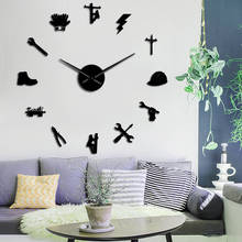 Lineman Silhouette DIY Wall Art Mirror Stickers Lineworker 3D DIY Wall Clock Electrician Frameless Large Wall Clock Home Decor 2024 - buy cheap