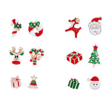 6Pairs Trendy Christmas Gift Stud Earrings Set Sweet Christmas Tree Deer Girl Children Santa Claus Cartoon Earring Jewelry Gift 2024 - buy cheap