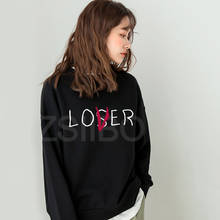 Harajuku Loser and Lover Letter Print Casual Personality Ulzzang Warm HipHop Loose Winter Tops Long-Sleeve Round Neck Sweatshirt 2024 - buy cheap