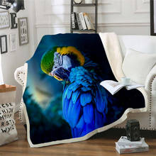 Parrots 3D Printed Fleece Blanket for Beds Thick Quilt Fashion Bedspread Sherpa Throw Blanket Adults Kids 05 2024 - buy cheap
