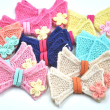 20PCS Fabric Crochet Flowers Bows Appliques Winter Deco Lots Mix A298 2024 - buy cheap