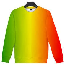 3D Sweatshirt Hoodies Men's 2019 Men Women Sweatshirts Custom Colourful Gradient Capless Hoodie Mens Solid Color Rainbow Tops 2024 - buy cheap