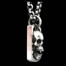 Готический Череп ожерелье аксессуары Мода 3D Скелет тег ожерелье кулон ювелирные изделия Хэллоуин ожерелье 2024 - купить недорого