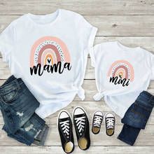 Girl Shirts Mama Mini Mom and me Family Look Tops Mother and Daughter Family Clothes Cotton White Tee Boys Summer Clothing 2024 - buy cheap