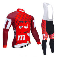 7 colors Funny Cycling Jersey 9D Bib Set MTB Uniform Autumn Bike Clothing Breathable Bicycle Clothes Men's Long Cycling Wear 2024 - buy cheap