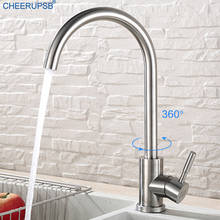 Kitchen Sink Stainless Steel Faucet Hot Cold Water Mixer Crane Gooseneck 360 Swivel Taps Single Handle Hole Deck Mount Faucets 2024 - buy cheap