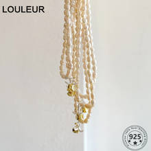 LouLeur-collar de cadena de perlas para mujer y niña, de Plata de Ley 925, colgante de rosa, joyería fina de lujo, tendencia francesa 2021 2024 - compra barato