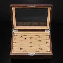 Luxo grande caixa de jóias de alta capacidade elm madeira jóias organizador de armazenamento de maquiagem anel brincos broche abotoaduras caixas com chave 2024 - compre barato