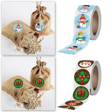 500pcs/roll Xmas Label Merry Christmas Round Stickers Adhesive Paper Seal Cartoon Santa Claus Snowman Tree 2.5/3.8cm Cute Hat 2024 - buy cheap